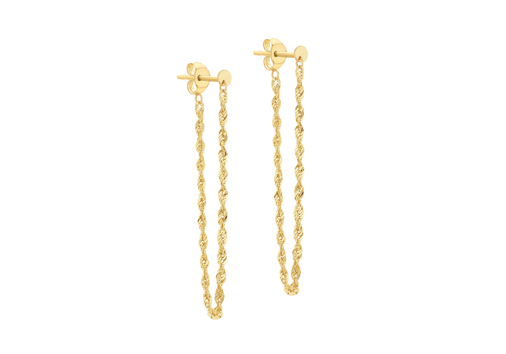 9ct Yellow Gold Rope Chain Loop Earrings
