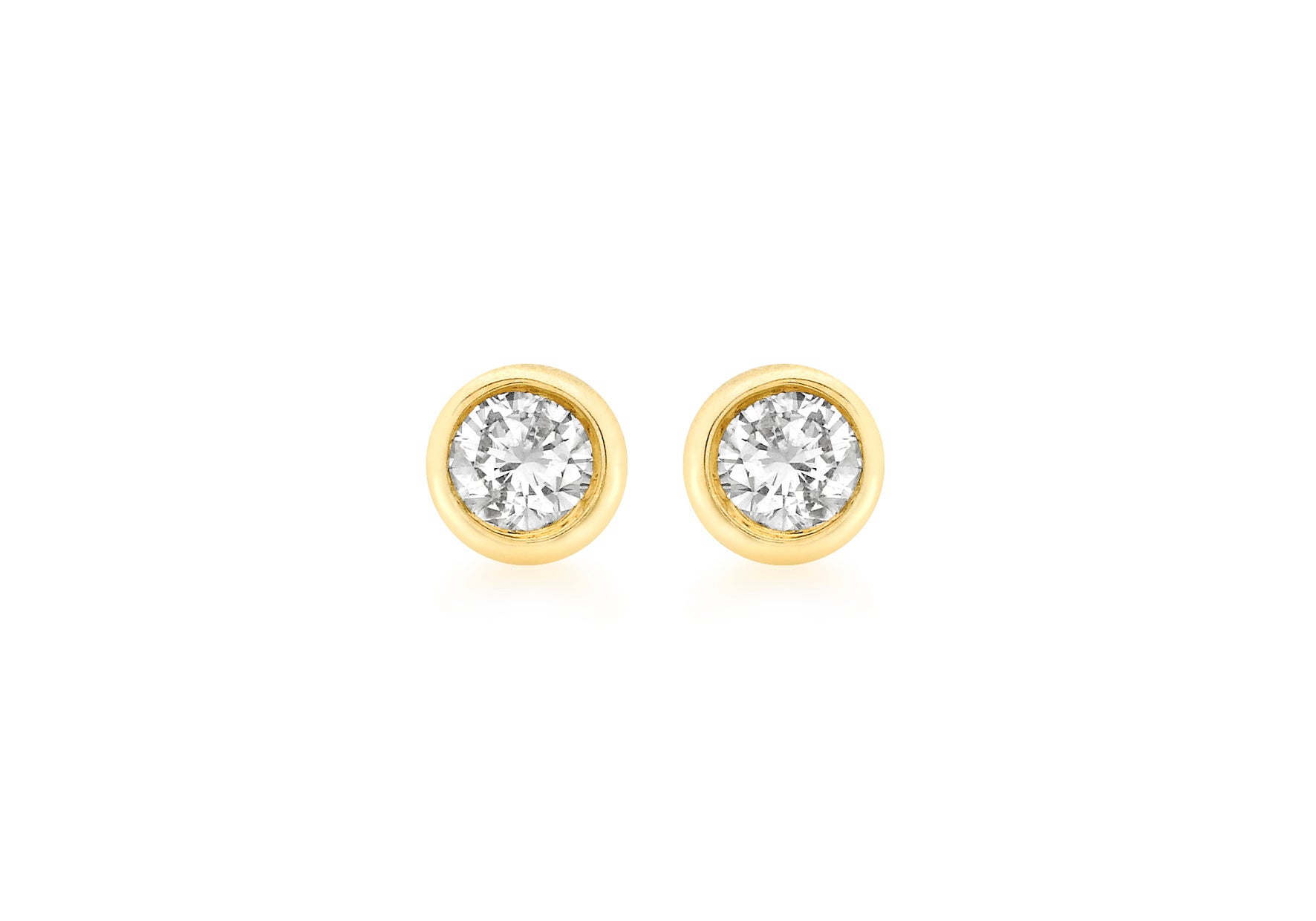 9ct Yellow Gold 0.20t Diamond 4.5mm Round Stud Earrings