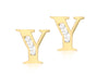 9ct Yellow Gold Zirconia  Set 'Y' Initial Stud Earrings