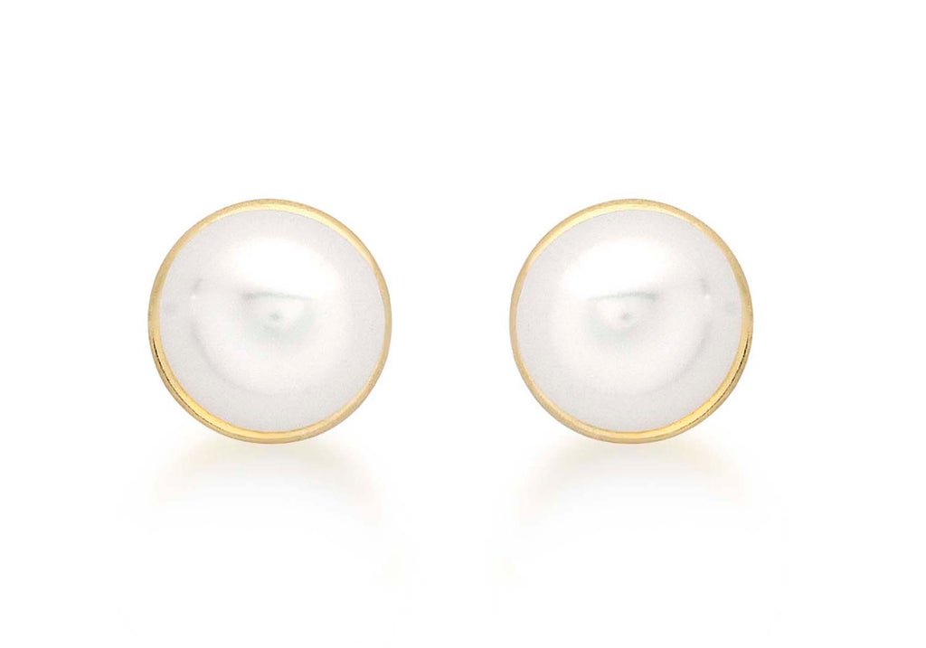 9ct Yellow Gold Freshwater Pearl 6mm Stud Earrings