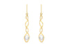 9ct Yellow Gold Pearl Spiral Drop Earrings