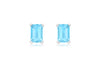 9ct White Gold Rectangular Blue Topaz Stud Earrings