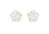 9ct Yellow Gold Zirconia  5mm x 5mm Flower Stud Earrings