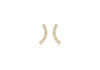 9ct Yellow Gold Zirconia  urve Stud Earrings