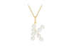 9ct Yellow Gold Fresh Water Pearls Initial Pendant