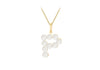 9ct Yellow Gold Fresh Water Pearls Initial Pendant