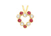 9ct Yellow Gold White and Red Zirconia  Heart Pendant