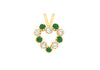 9ct Yellow Gold White and Green Zirconia  Heart Pendant