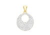 9ct Yellow Gold 17mm Crystalique Disc Pendant