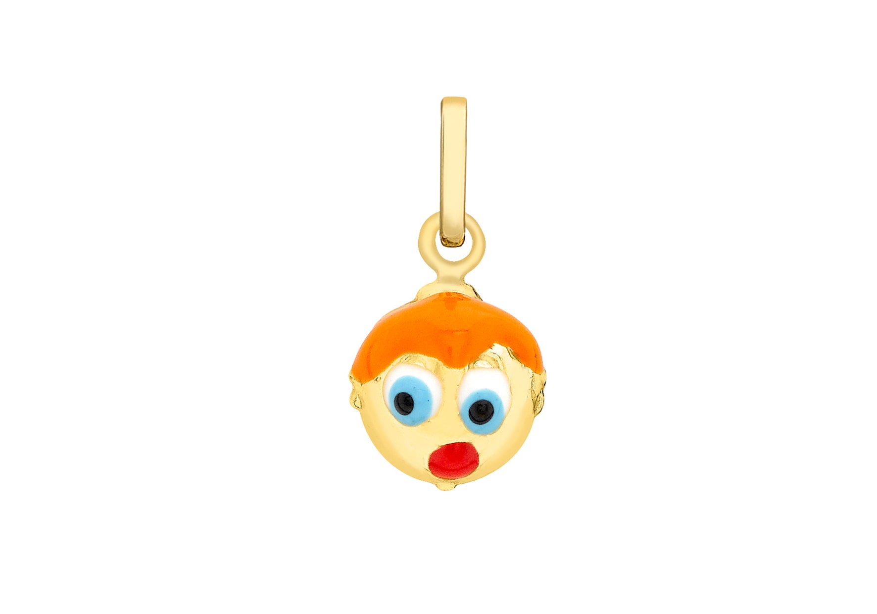 9ct Yellow Gold Enamel Boy Pendant