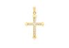9ct Yellow Gold Zirconia  16mm x 22mm Cross Pendant
