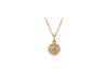 9ct Yellow Gold Diamond Cut Satin Round St Christopher Pendant