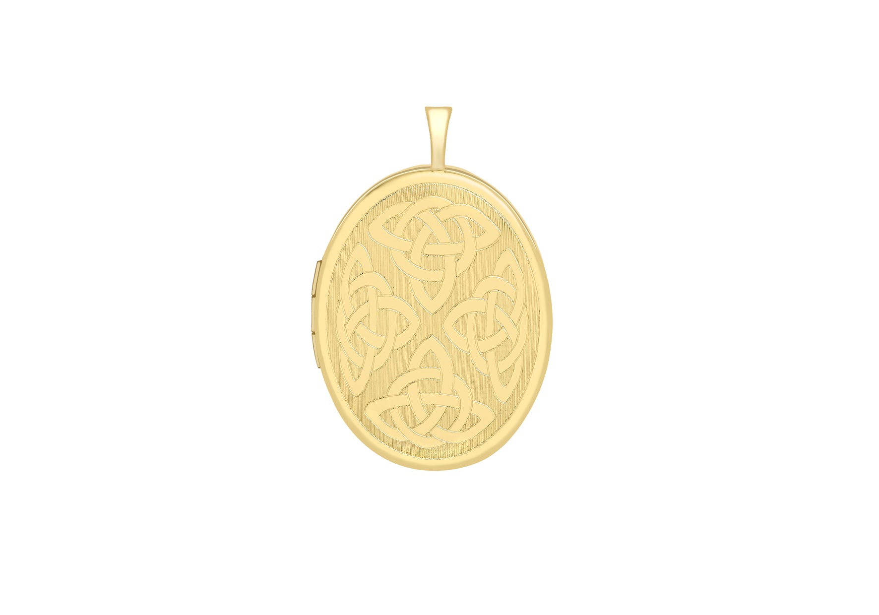 9ct Yellow Gold Etched Celtic Oval Locket