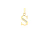 9ct Yellow Gold Zirconia  7mm x 13mm 'S' Initial Pendant
