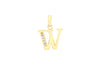9ct Yellow Gold Zirconia  12mm x 13mm 'W' Initial Pendant