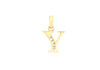9ct Yellow Gold Zirconia  10mm x 12mm 'Y' Initial Pendant