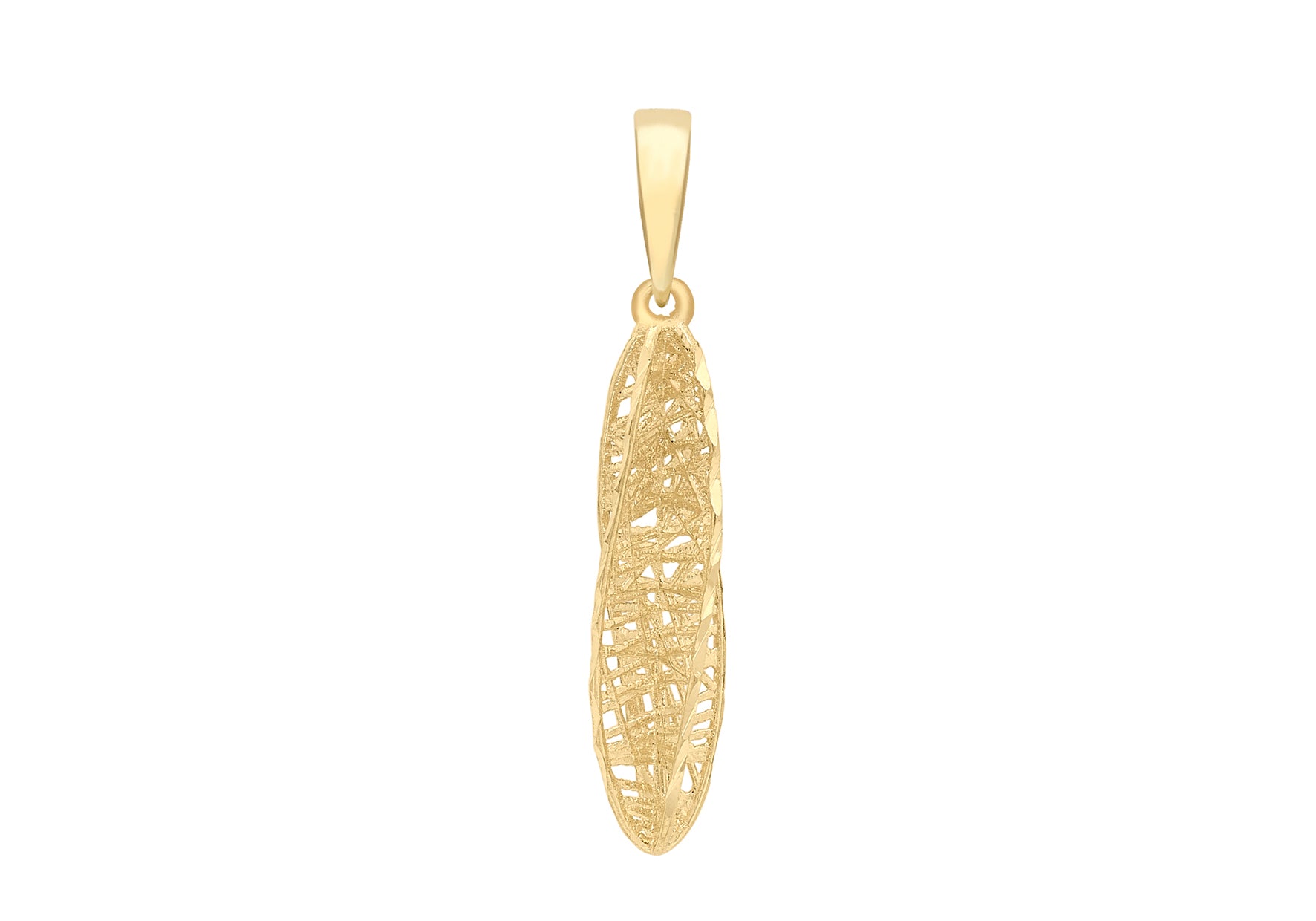 9ct Yellow Gold Twist Elliptical Teardrop Pendant