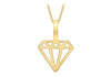 9ct Yellow Gold Diamond Outline Pendant