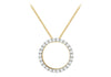 9ct Yellow Gold Zirconia  Set Circle Slider Pendant