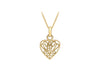 9ct Yellow Gold Milgrain Filigree Heart Pendant