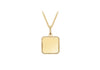 9ct Yellow Gold 13mm x 21mm Diamond Cut Edge Square Pendant