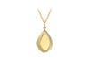 9ct Yellow Gold 13.5mm x 28.5mm onertinaed Edge Teardrop Pendant