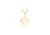 9ct Yellow Gold CutoCut World Map Disc Pendant