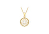 9ct Yellow Gold Pearl 12.5mm x 19.2mm Polished and Satin Sunrays Pendant