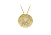 9ct Yellow Gold White Zirconia Brushed Swirl Pendant