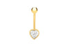 9ct Yellow Gold Zirconia  Heart Belly Bar9