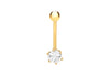9ct Yellow Gold Round Zirconia  Belly Bar9