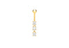 9ct Yellow Gold Triple Zirconia  Dangle Belly Bar9