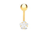 9ct Yellow Gold Zirconia  Star Belly Bar9