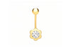 9ct Yellow Gold Zirconia  Flower Belly Bar9