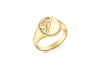 9ct Yellow Gold Half-Engraved 10mm x 12mm Oval Signet Ring