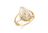 9ct Yellow Diamond Cut Gold Teardrop Ring