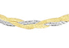 9ct 2-Colour Gold 3.5mm Diamond Cut 3-Plait Herringbone Necklace  46m/18"9