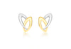 9ct 2-Colour Gold Double Marquise Stud Earrings