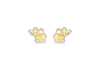 9ct 2-Colour Gold Elephant Stud Earrings