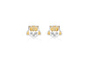 9ct 2-Colour Gold Zirconia  Owl Stud Earrings