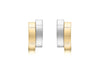 9ct 2-Tone Gold Asymmetric Double urved Bars Stud Earrings