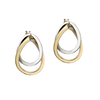 9ct Two-Tone Gold Twist Pear Drop Creole Earrings