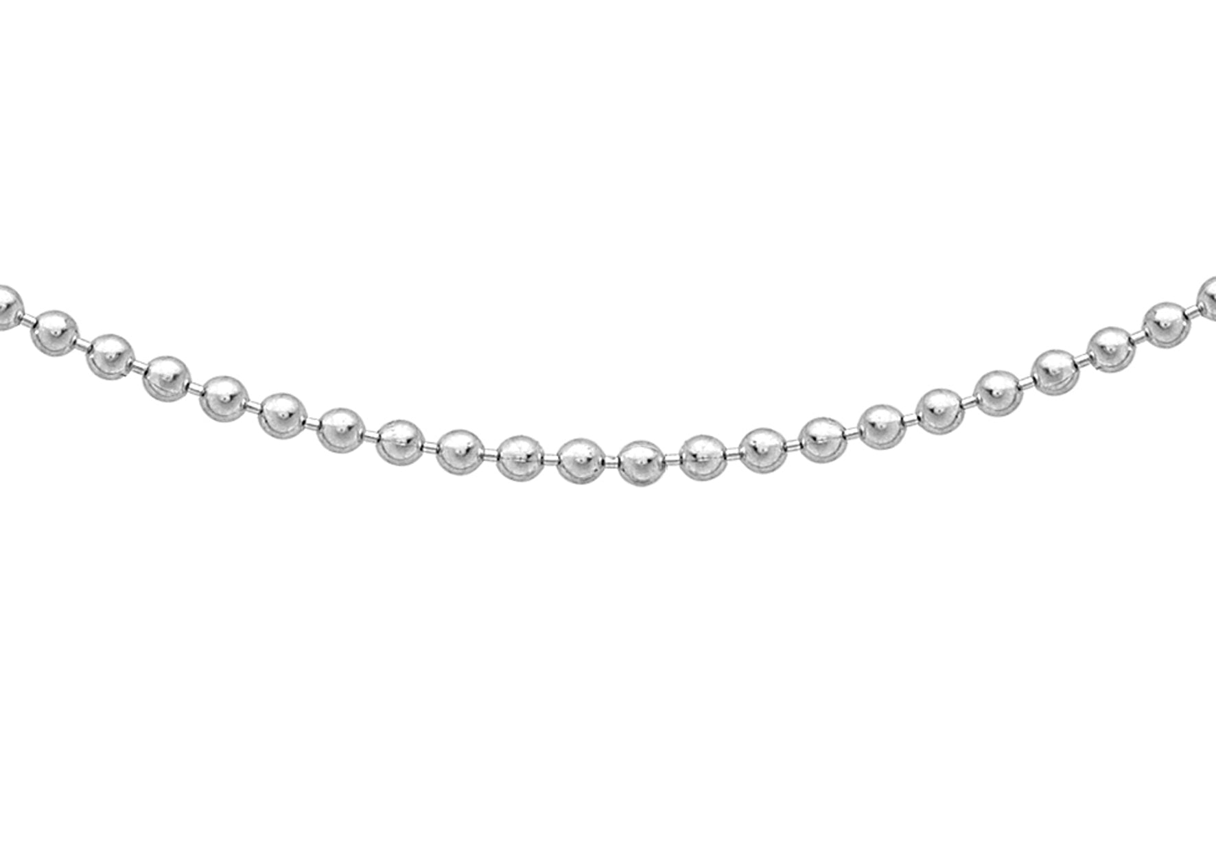 9ct White Gold Slim Ball Chain