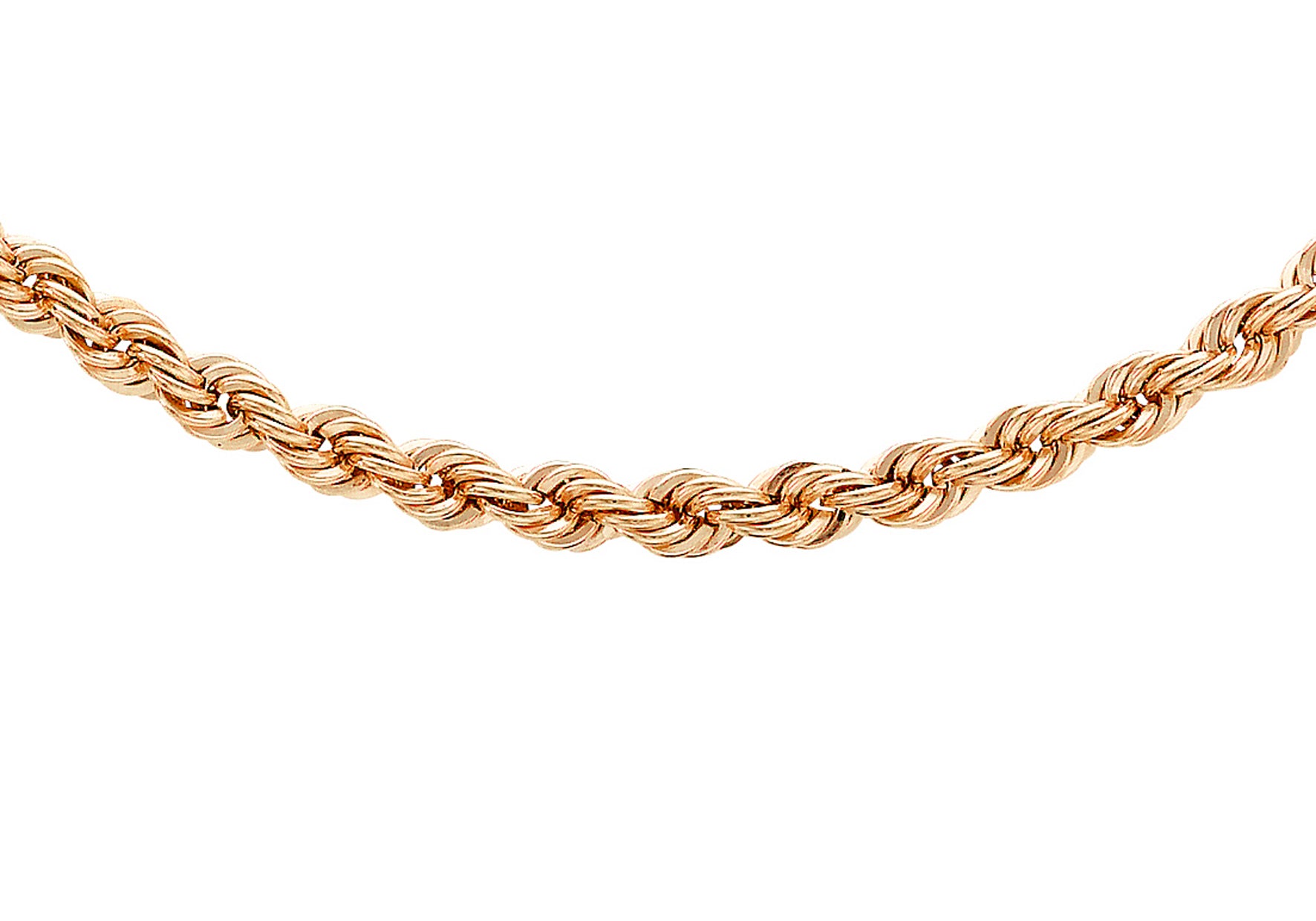 9ct Rose Gold 3.2mm Hollow Rope Chain 46m/18''9