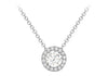 9ct White Gold Zirconia  7.6mm Sliding Pendant Necklace  46m/18"9