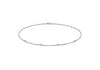 9ct White Gold Twist Curb Chain & Balls Anklet 25.5m/10"9