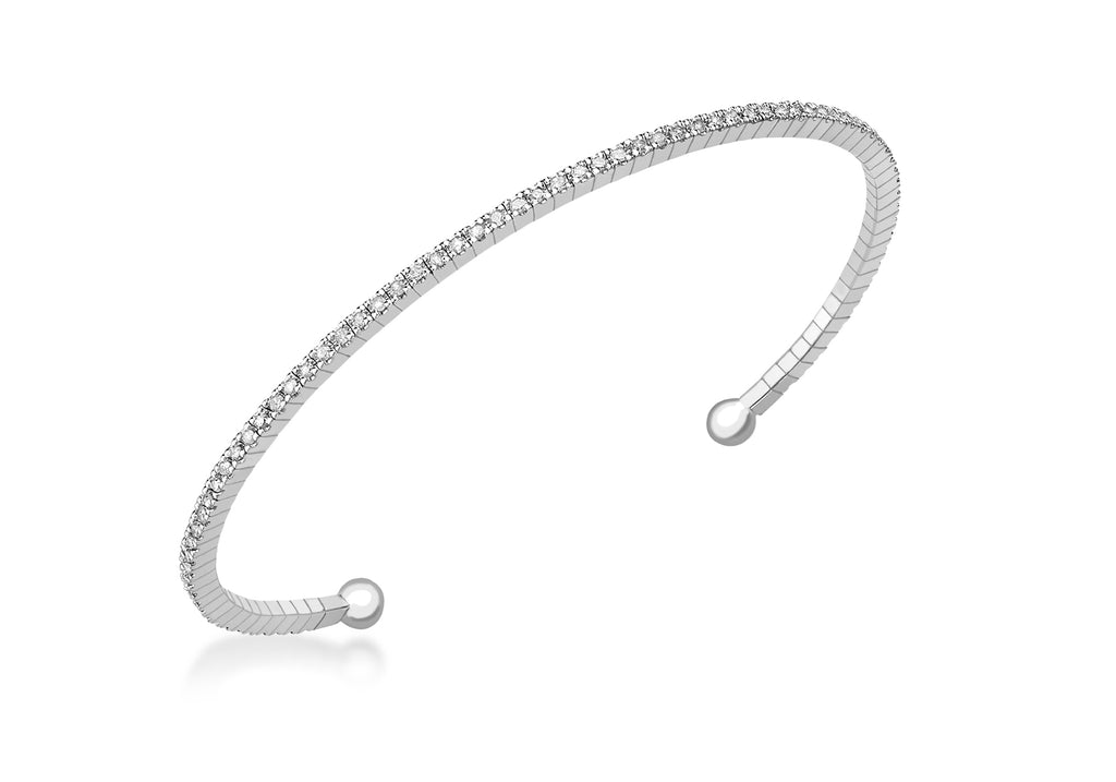 9ct White Gold 0.50ct Diamond Torque Bangle