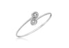 9ct White Gold Zirconia  Knot Flexible Bangle