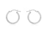9ct White Gold 15mm Cobra Textured Creole Earrings
