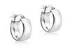 9ct White Gold 14mm Band Creole Earrings